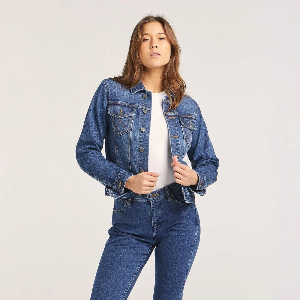 Heritage Trucker Denim Jacket, front view on model